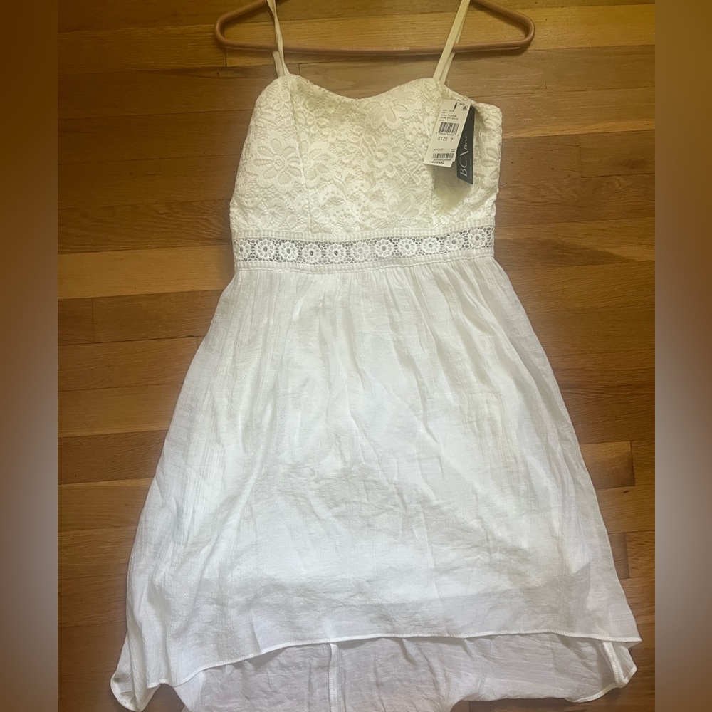 White Dress With Lace Top